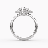 Carnation Cushion Cut Halo Engagement Ring - Intou