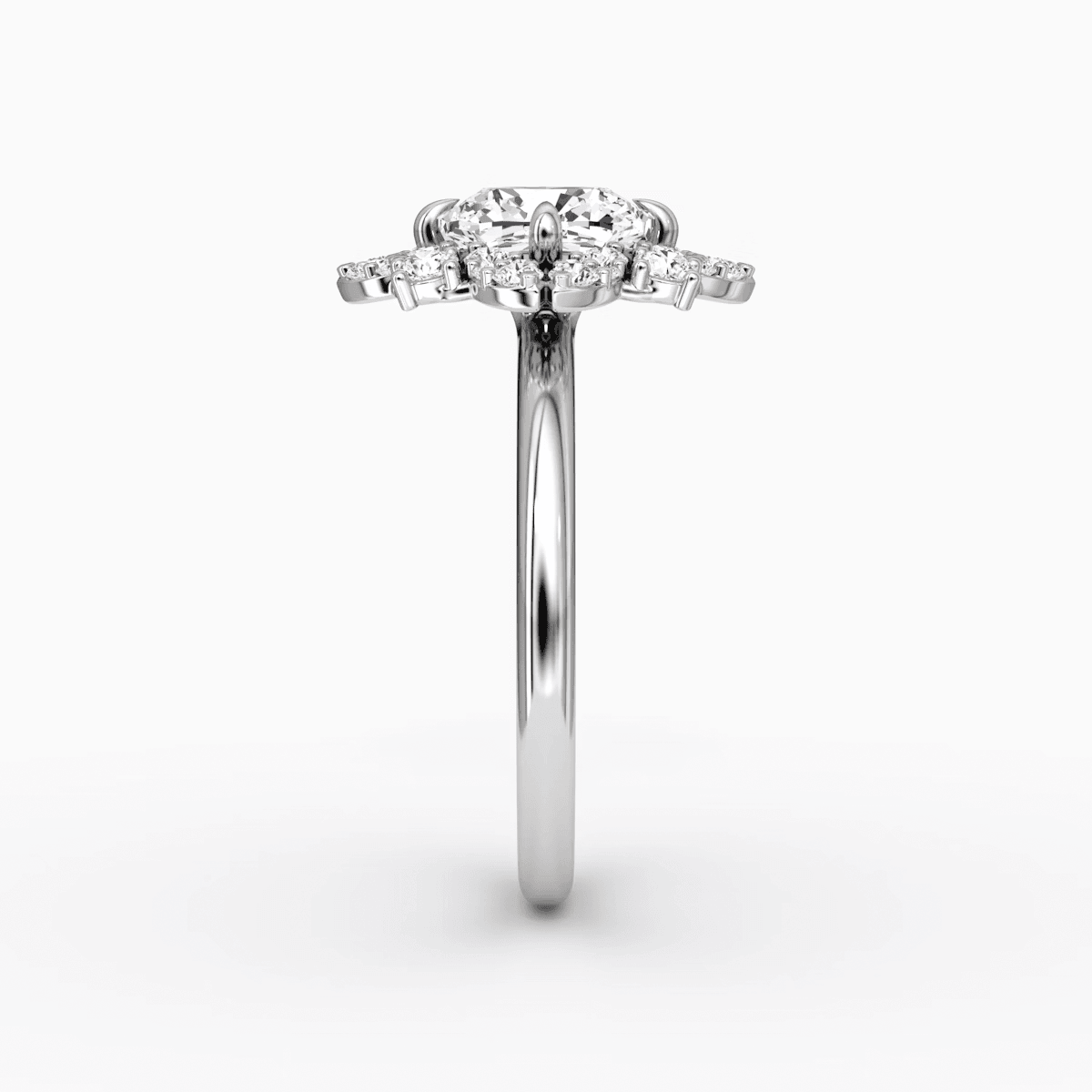 Carnation Cushion Cut Halo Engagement Ring - Intou