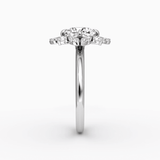 Carnation Cushion Cut Halo Engagement Ring - Intou