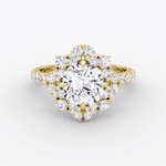 Carnation Cushion Cut Halo Pave Engagement Ring - Intou