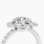 Carnation Cushion Cut Halo Pave Engagement Ring - Intou