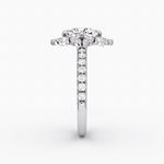 Carnation Cushion Cut Halo Pave Engagement Ring - Intou