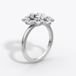 Carnation Round Cut Halo Engagement Ring - Intou