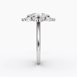 Carnation Round Cut Halo Engagement Ring - Intou