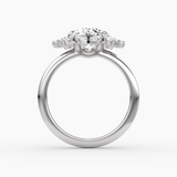 Carnation Round Cut Halo Engagement Ring - Intou