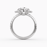 Carnation Round Cut Halo Pave Engagement Ring - Intou