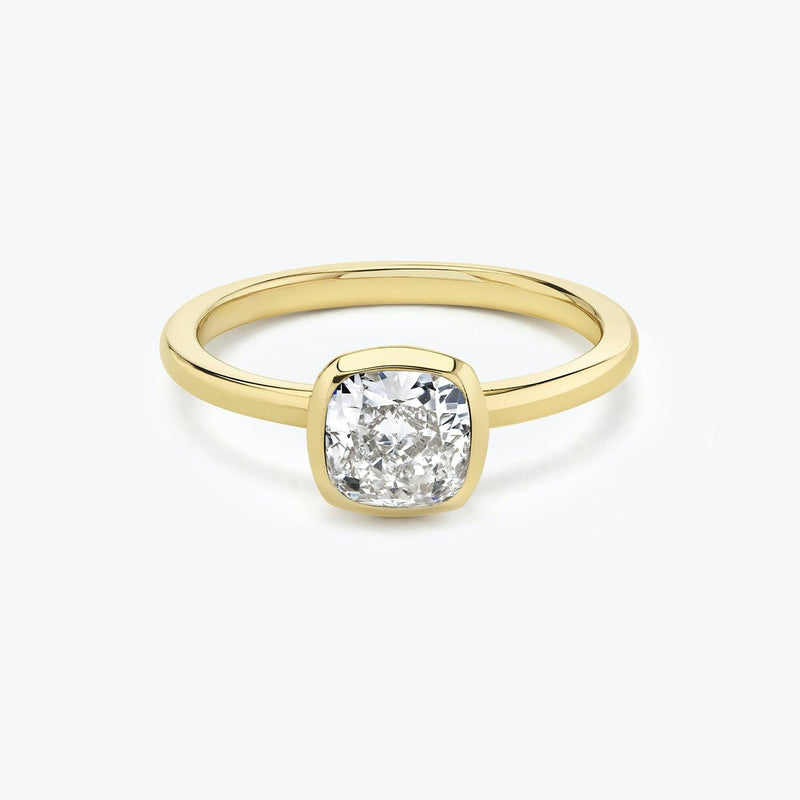 Cushion Bezel Engagement Ring - Intou