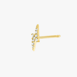 Single Lighting Bolt Diamond Stud