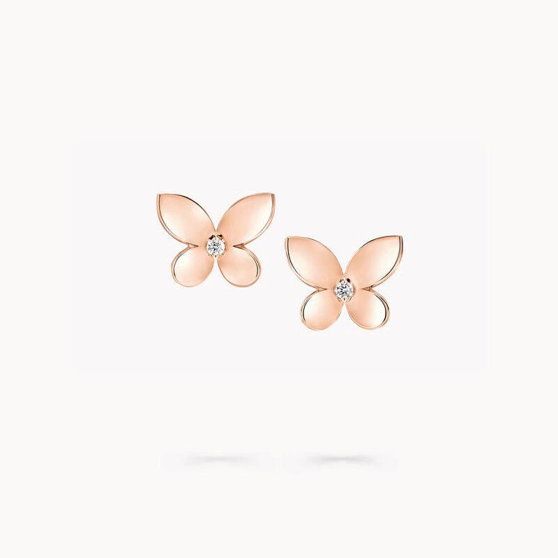 Mini Butterfly Diamond Stud Earrings - Intou