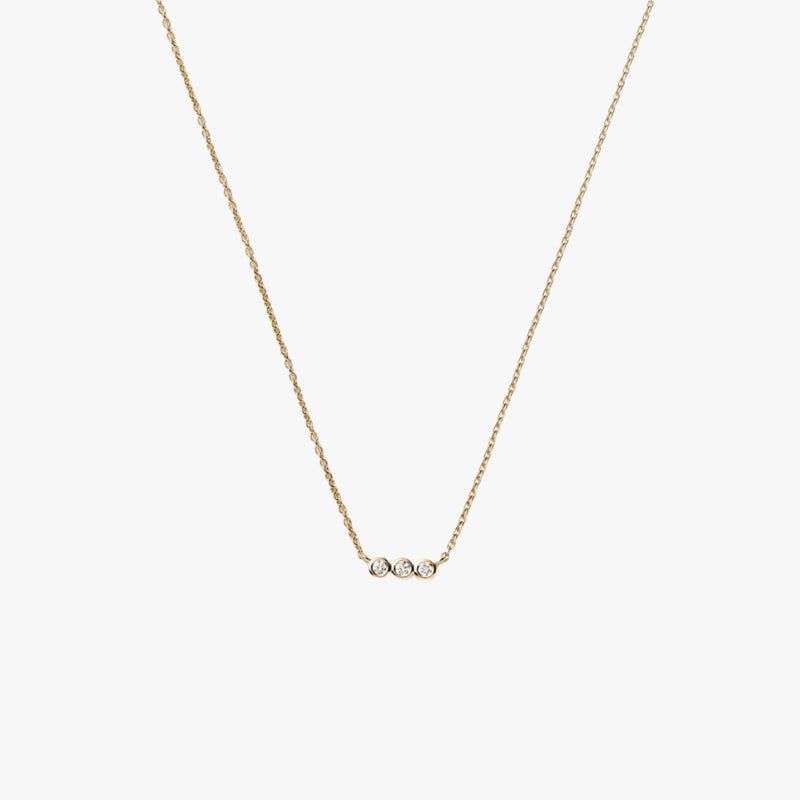 Fine Diamond Solitaire Trio Necklace - Intou