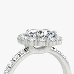 Floral Halo Pear Engagement Ring - Intou