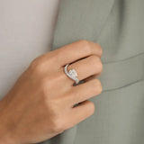 Wave Pear Diamond Ring