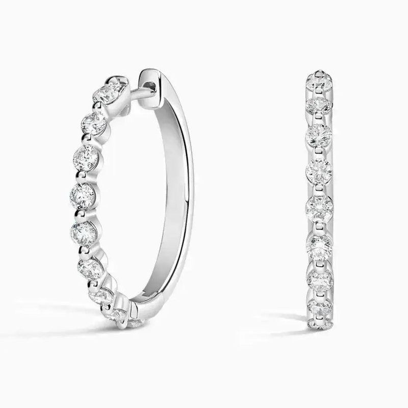 Maria Diamond Hoop Earrings(0.6ct) - Intou