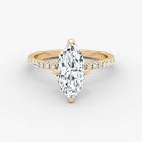 Marquise Pave Solitaire Engagement Ring - Intou