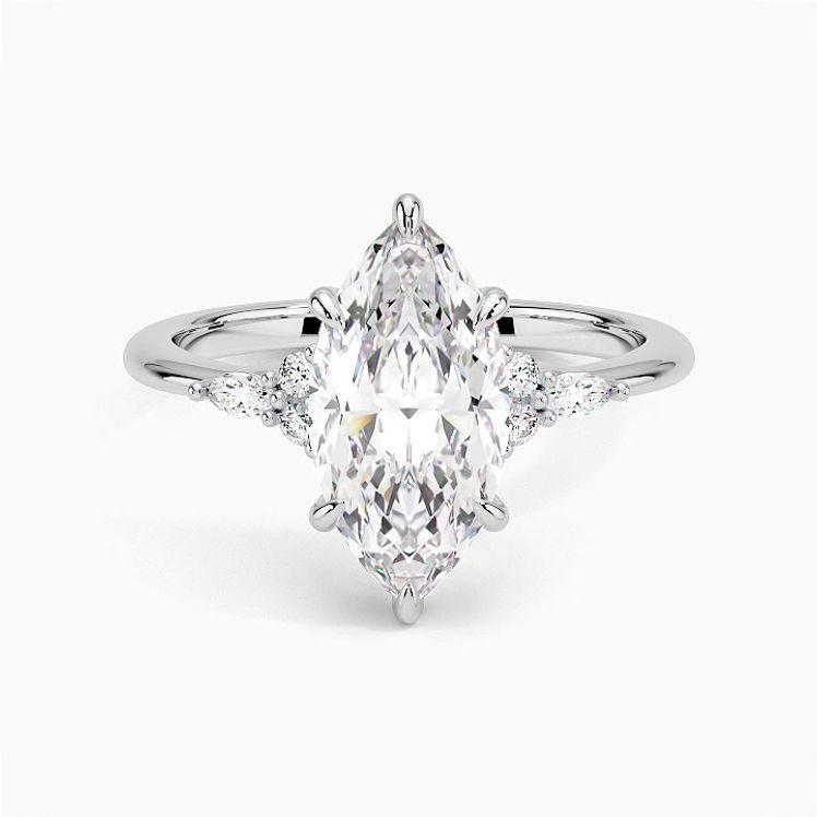 Nadia Marquise Cut Diamond Engagement Ring - Intou