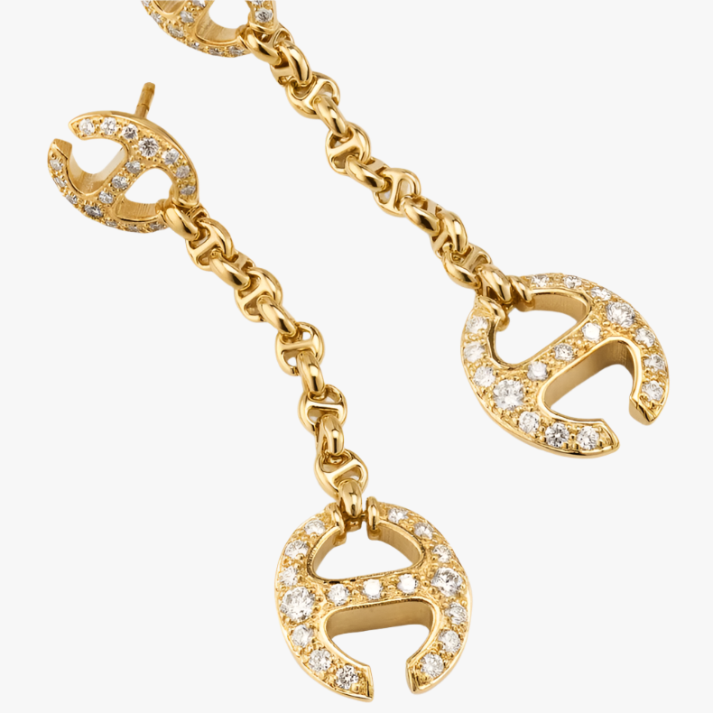 Link Chain Diamond Earrings