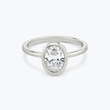 Oval Bezel Engagement Ring - Intou