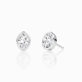 Oval Bezel Solitaire Stud - Intou