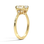 Oval Cut Aria Three Stone Diamond Engagement Ring - Intou