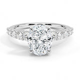 Oval Cut Graduated Diamond Engagement Ring - Intou