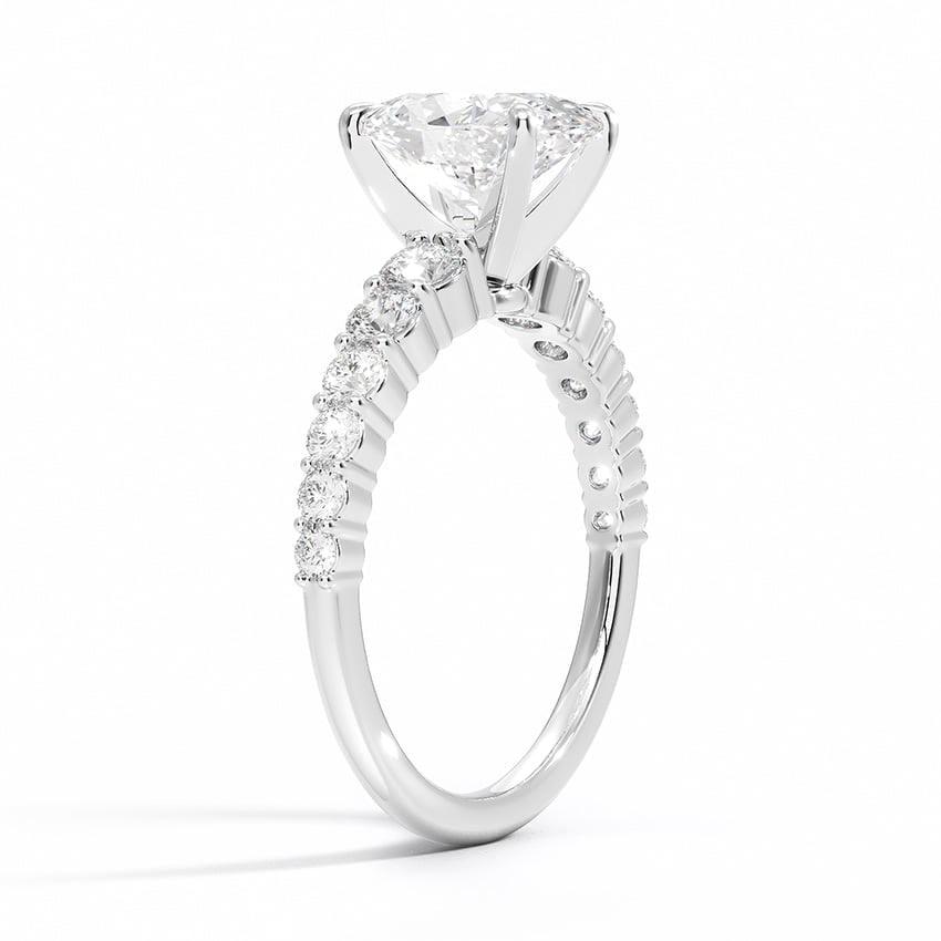 Oval Cut Graduated Diamond Engagement Ring - Intou