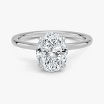 Oval Cut Hidden Halo Diamond Engagement Ring - Intou