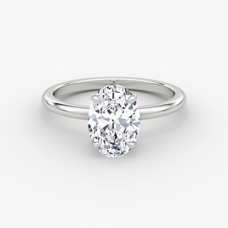 Oval Solitaire Engagement Ring - Intou