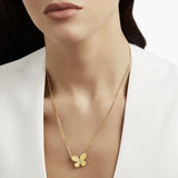 Pavé Butterfly Diamond Pendant Necklace(18K Yellow Gold) - Intou