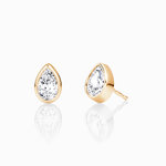 Pear Bezel Solitaire Stud - Intou