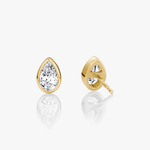 Pear Bezel Solitaire Stud - Intou