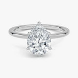 Pear Cut Hidden Halo Diamond Engagement Ring - Intou