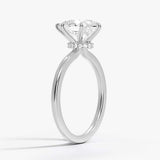 Pear Cut Hidden Halo Diamond Engagement Ring - Intou