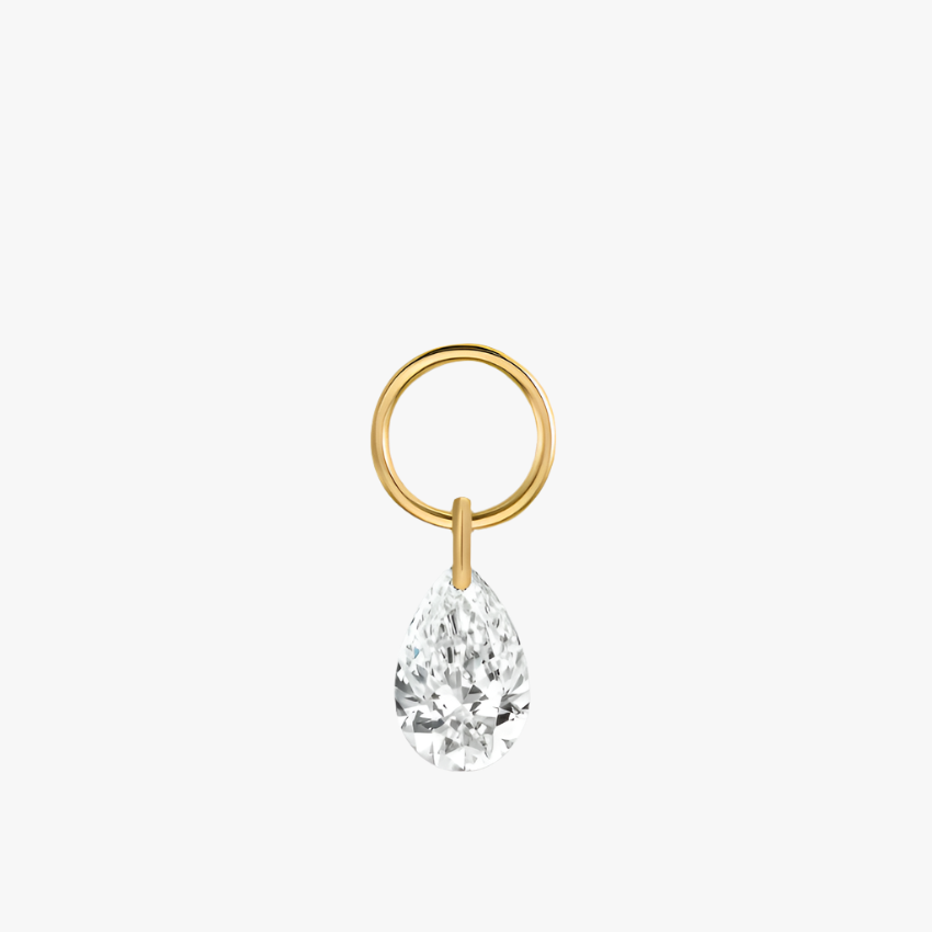 Pear Floating Diamond Charm - Intou