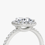 Pear Halo Pave Engagement Ring - Intou