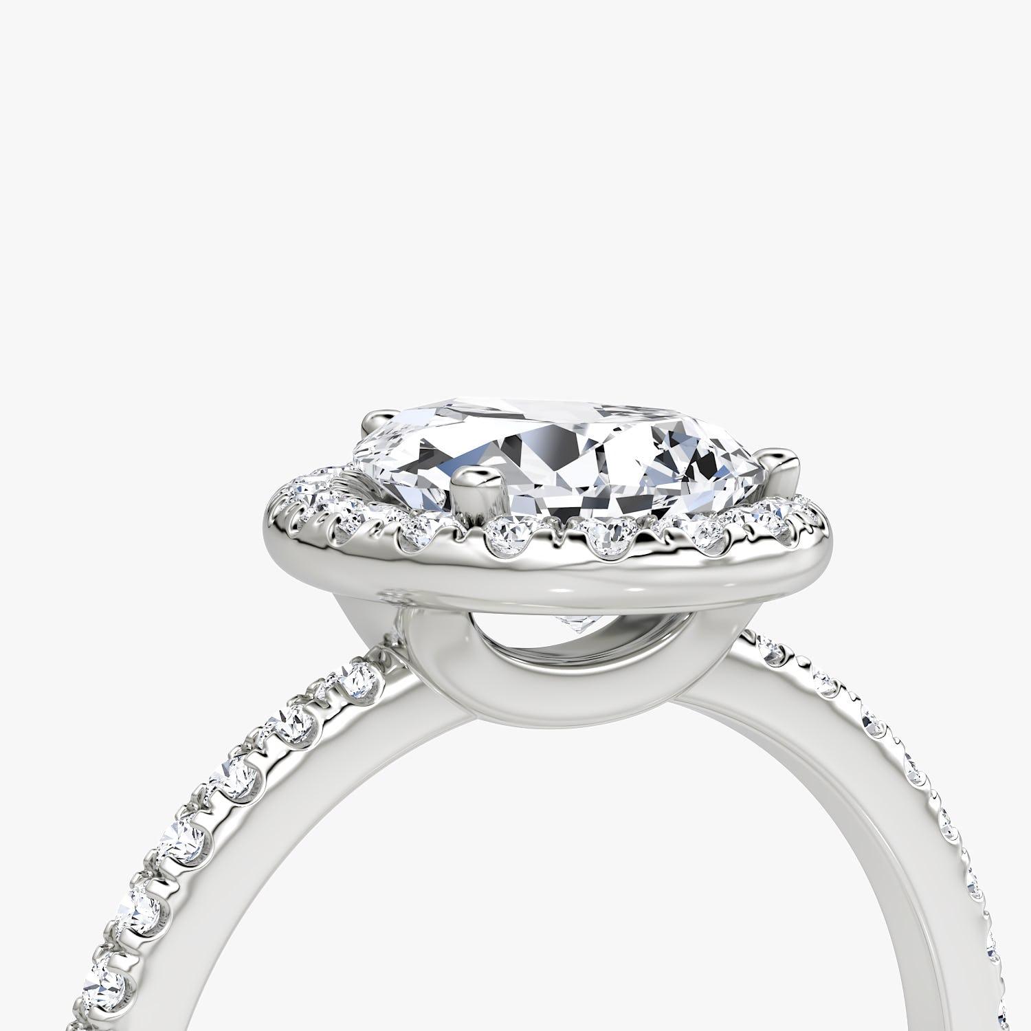 Pear Halo Pave Engagement Ring - Intou