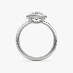 Pear Halo Pave Engagement Ring - Intou