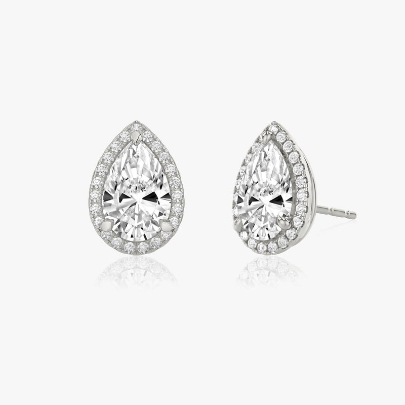 Pear Halo Stud - Intou