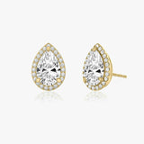 Pear Halo Stud - Intou