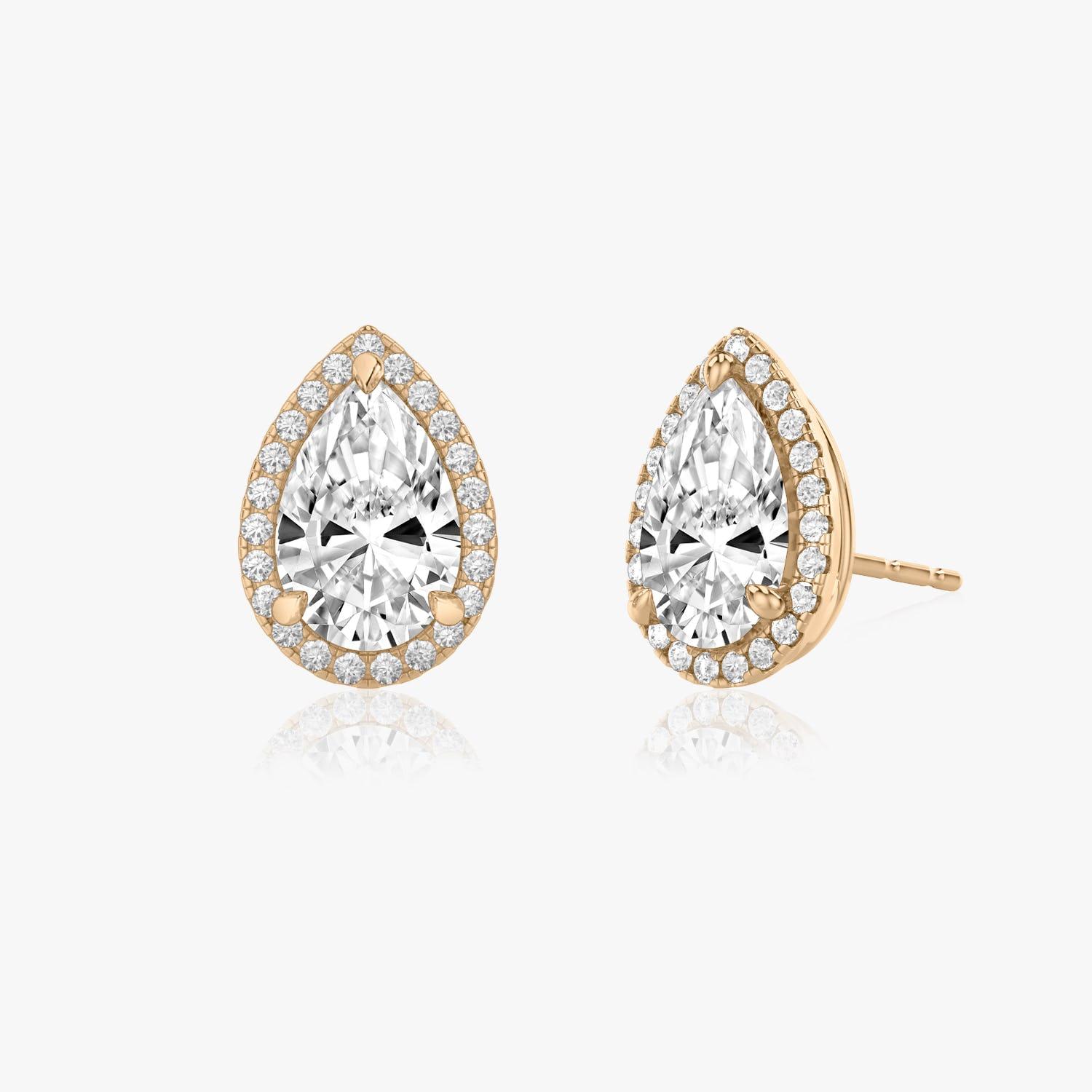 Pear Halo Stud - Intou