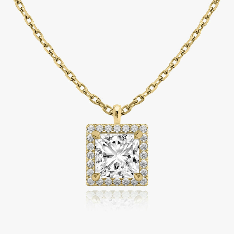 Princess Halo Lab-Grown Diamond Pendant - Intou