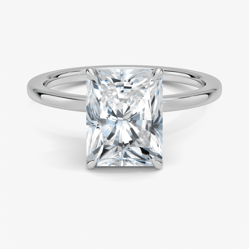 Radiant Cut Hidden Halo Diamond Engagement Ring - Intou