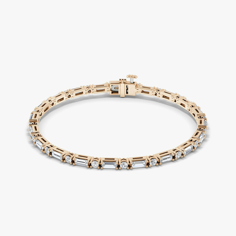 Round Baguette Diamond Bracelet - Intou