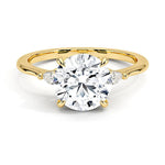 Round Cut Aria Three Stone Diamond Engagement Ring - Intou