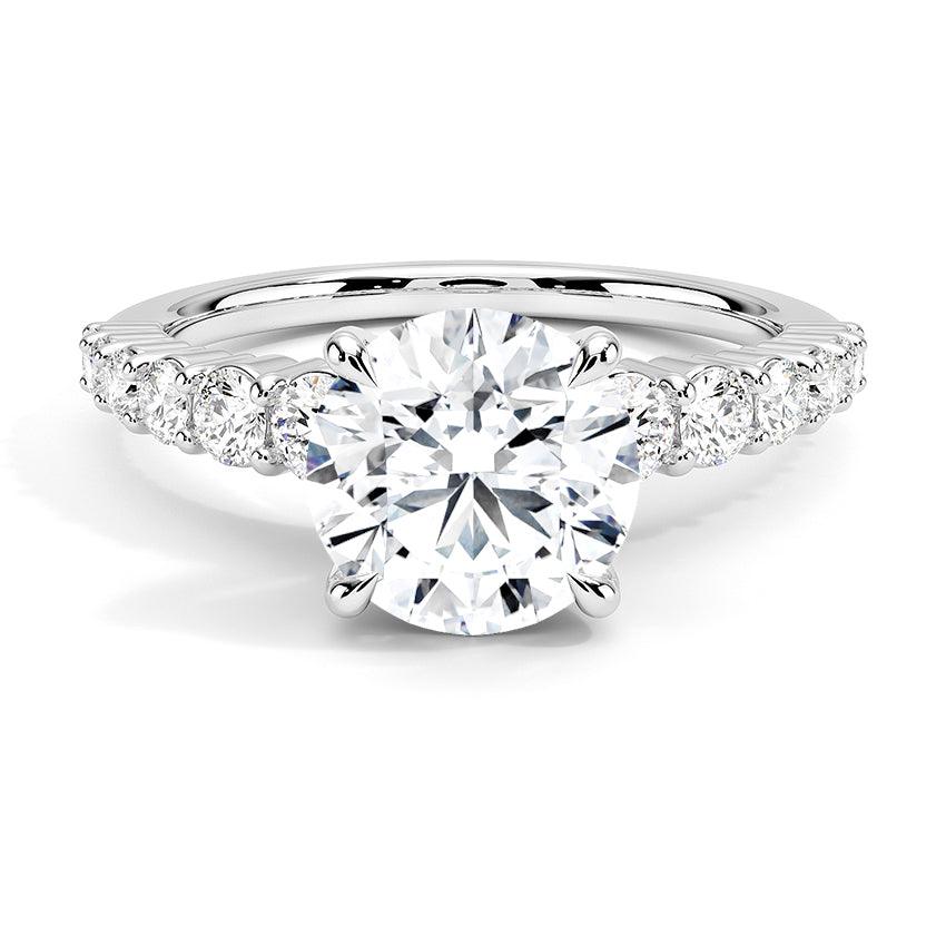 Round Cut Graduated Diamond Engagement Ring - Intou