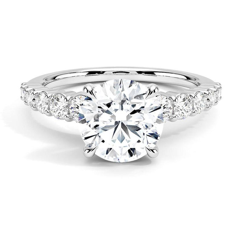 Round Cut Graduated Diamond Engagement Ring - Intou