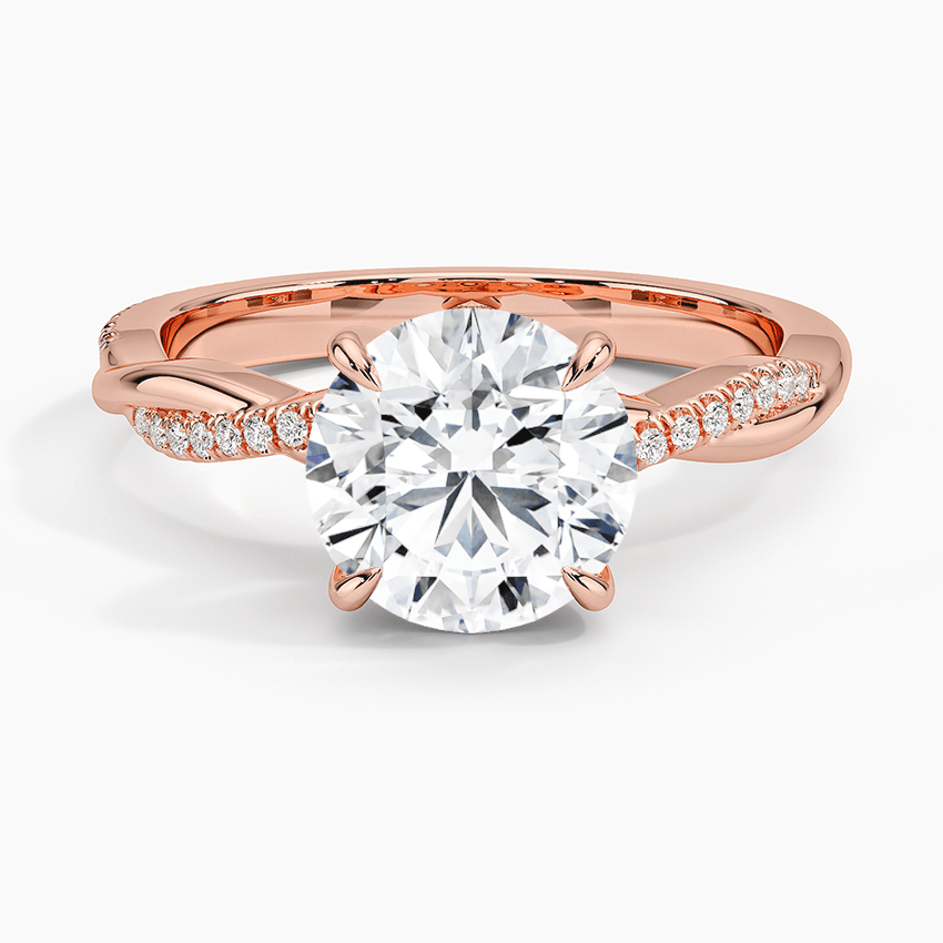 Round Cut Twisted Engagement Ring - Intou