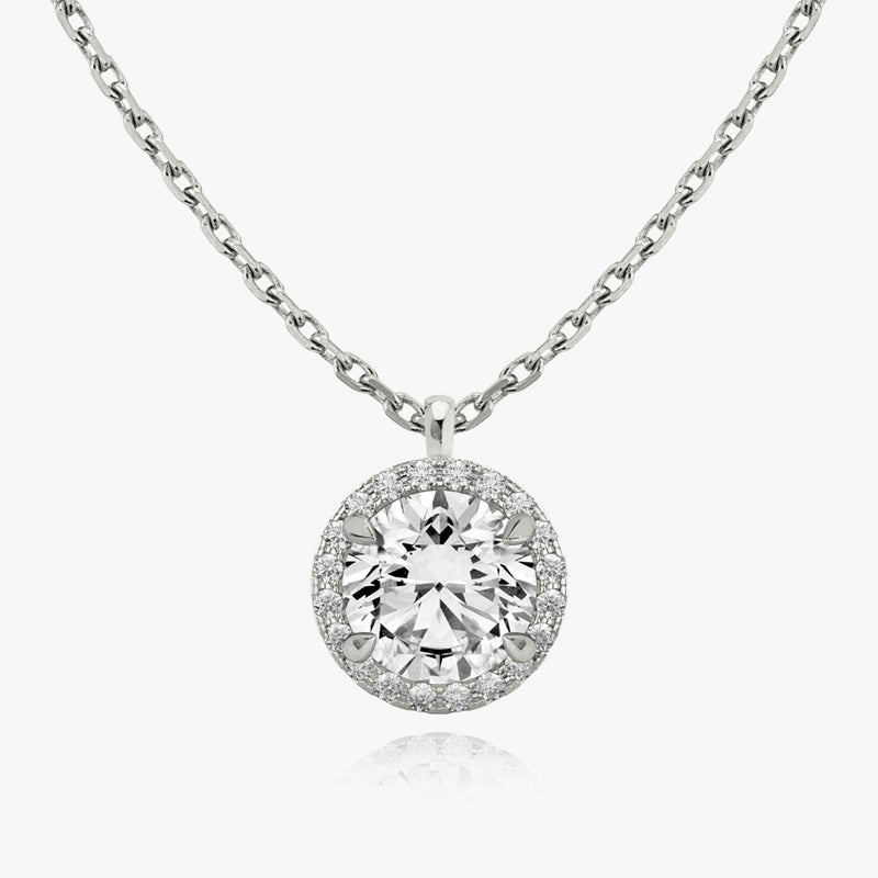 Round Halo Lab-Grown Diamond Pendant - Intou