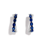 Sapphire Diamond Hoop Earrings - Intou