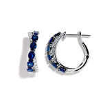 Sapphire Diamond Hoop Earrings - Intou