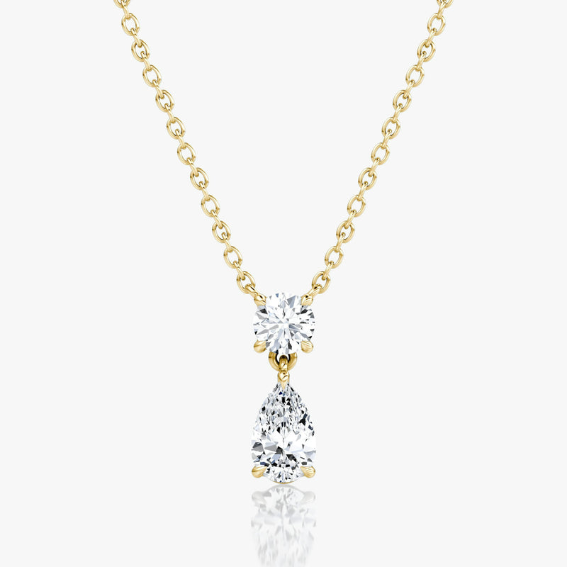 Signature Pear Cut Duo Drop Necklace - Intou